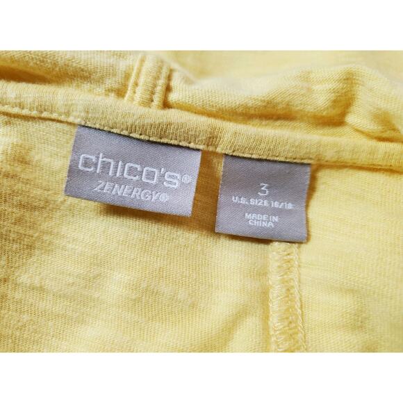 Chico's 3 Womens 16-18‎ Sweatshirt Hood 100% Cotton EMBROIDERED Yellow XL - Picture 4 of 8